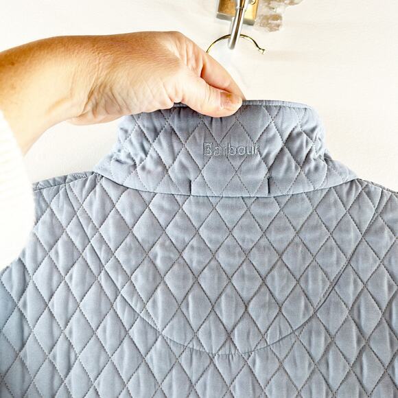 Barbour Lulworth Quilted Long Sleeve Full Zip Jacket Coat Light Blue 8 - Picture 4 of 11